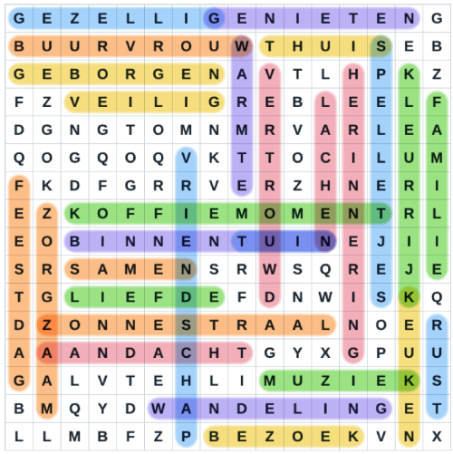 Woordzoeker Oplossing